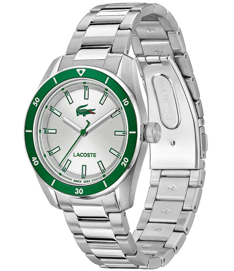 Lacoste Men's Boston Three Hand Stainless Steel Bracelet Watch