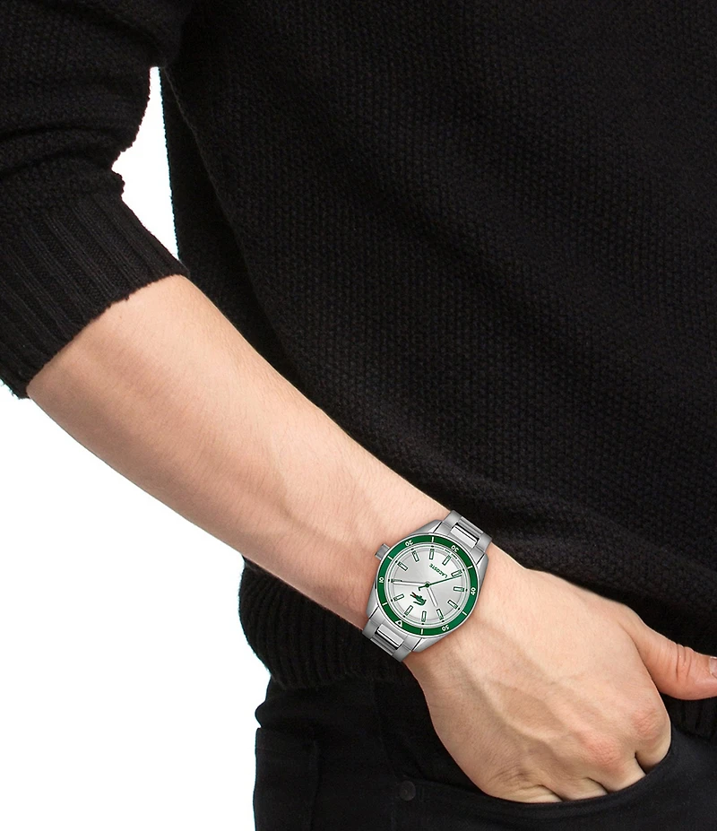 Lacoste Men's Boston Three Hand Stainless Steel Bracelet Watch