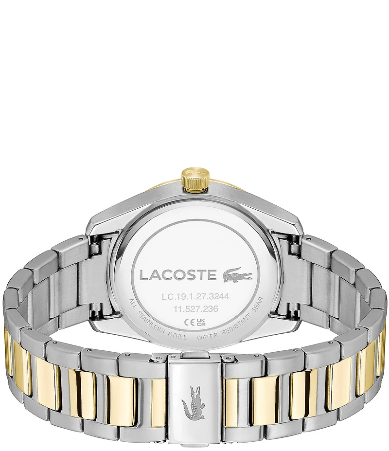 Lacoste Men's Boston Three Hand Two Tone Stainless Steel Bracelet Watch