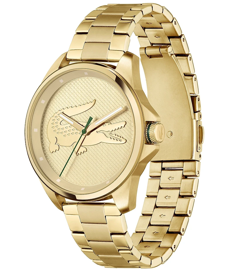 Lacoste Men's Croc Gold-Tone Bracelet Watch