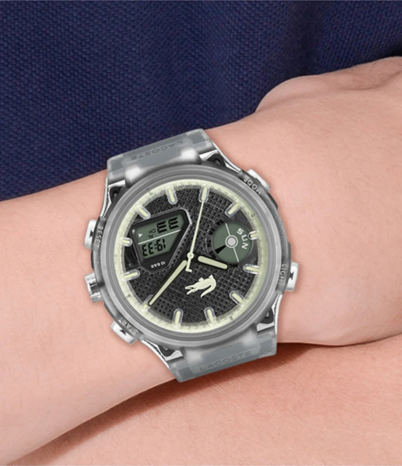 Lacoste Men's Crocodelle Ana-Digi Silicone Strap Watch