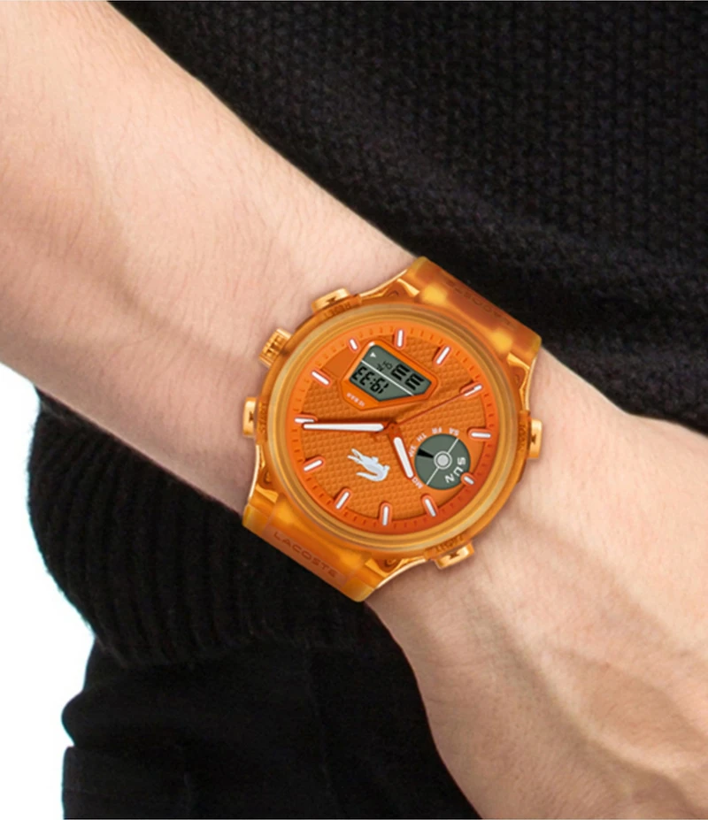 Lacoste Men's Crocodelle Ana-Digi Silicone Strap Watch