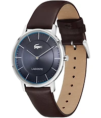 Lacoste Men's Crocorigin Two Hand Leather Strap Watch