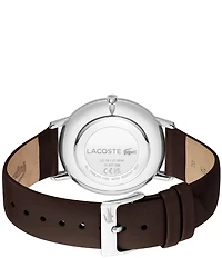 Lacoste Men's Crocorigin Two Hand Leather Strap Watch