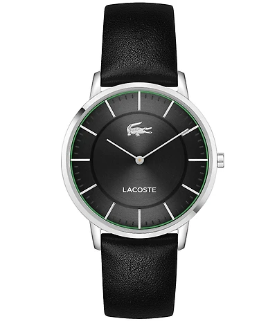 Lacoste Men's Crocorigin Two Hand Leather Strap Watch