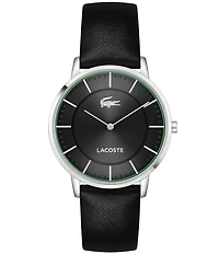 Lacoste Men's Crocorigin Two Hand Leather Strap Watch
