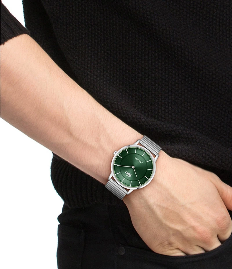 Lacoste Men's Crocorigin Two Hand Stainless Steel Bracelet Watch