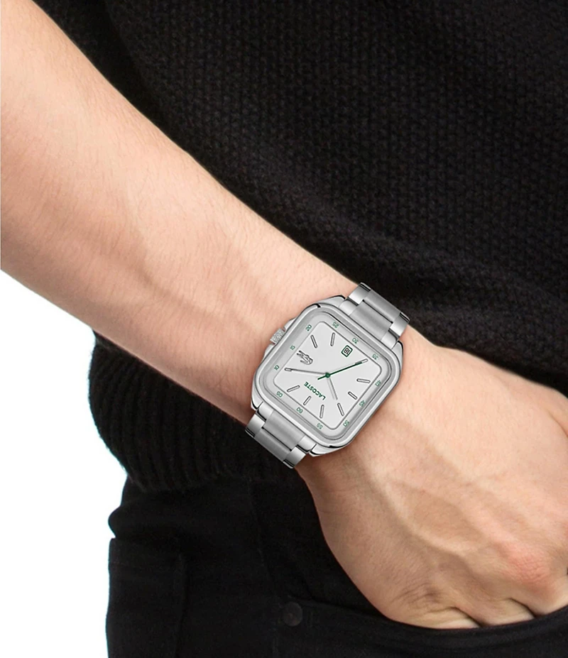 Lacoste Men's L12.12 Up Three Hand Stainless Steel Bracelet Watch
