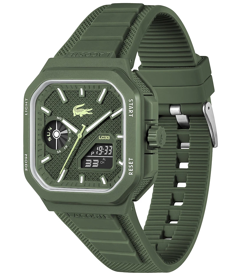 Lacoste Men's LC33 Ana-Digi Silicone Strap Watch