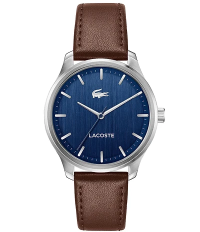 Lacoste Men's Lisbon Three Hand Leather Strap Watch