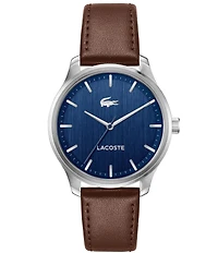 Lacoste Men's Lisbon Three Hand Leather Strap Watch