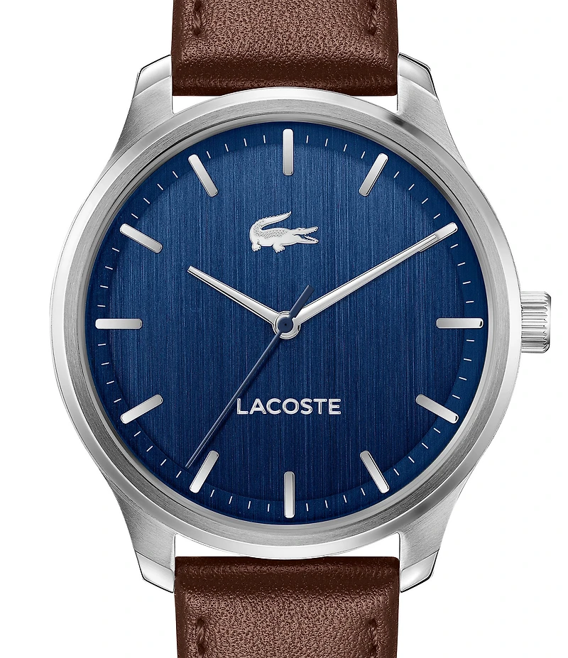 Lacoste Men's Lisbon Three Hand Leather Strap Watch