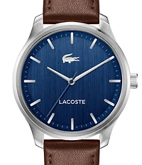 Lacoste Men's Lisbon Three Hand Leather Strap Watch