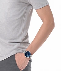 Lacoste Men's Lisbon Three Hand Stainless Steel Bracelet Watch