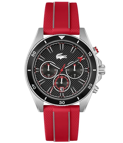Lacoste Men's Mainsail Chronograph Red Silicone Strap Watch