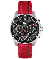 Lacoste Men's Mainsail Chronograph Red Silicone Strap Watch