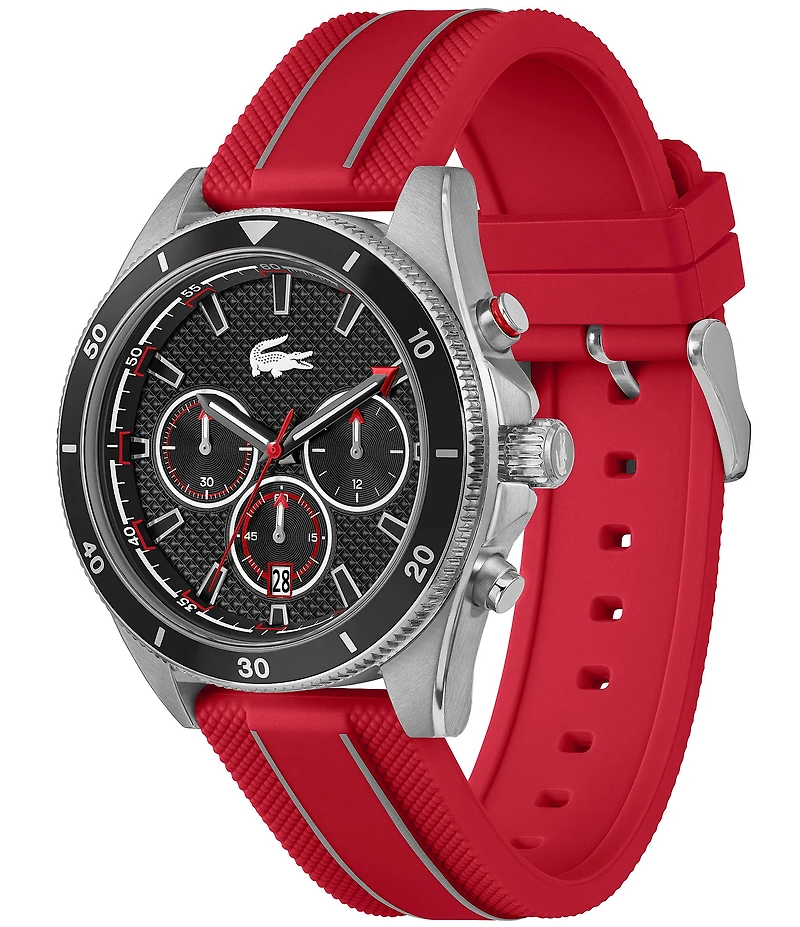 Lacoste Men's Mainsail Chronograph Red Silicone Strap Watch
