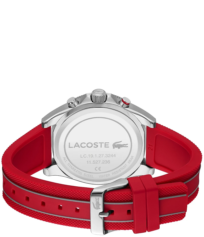 Lacoste Men's Mainsail Chronograph Red Silicone Strap Watch