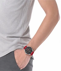 Lacoste Men's Mainsail Chronograph Red Silicone Strap Watch