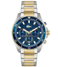 Lacoste Men's Mainsail Chronograph Two Tone Stainless Steel Bracelet Watch
