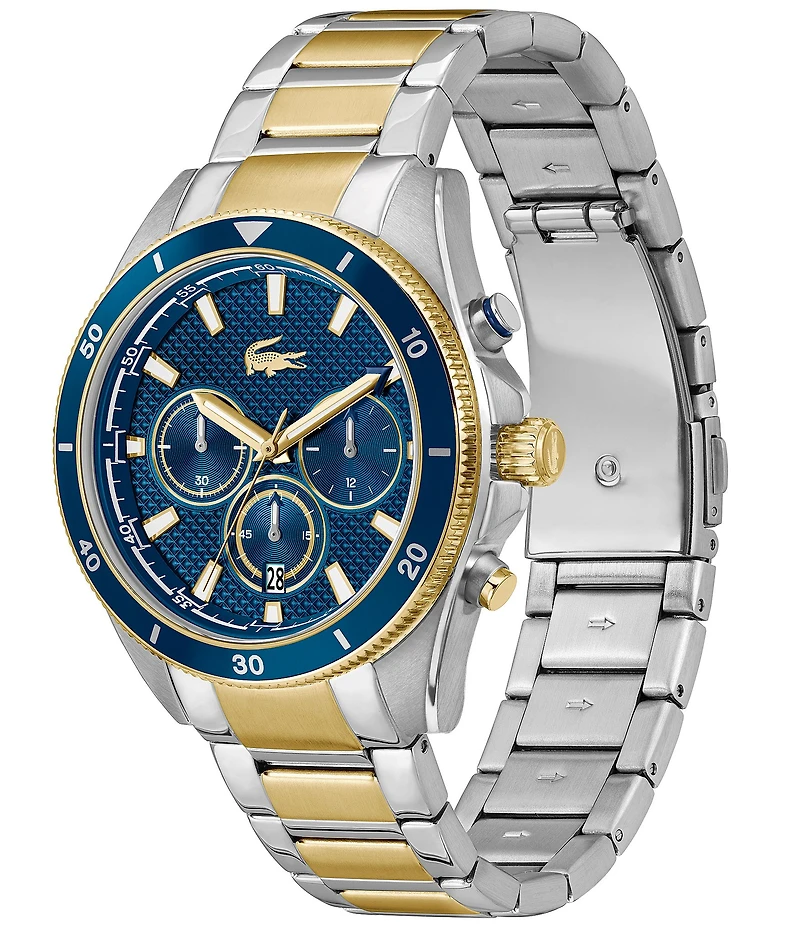 Lacoste Men's Mainsail Chronograph Two Tone Stainless Steel Bracelet Watch