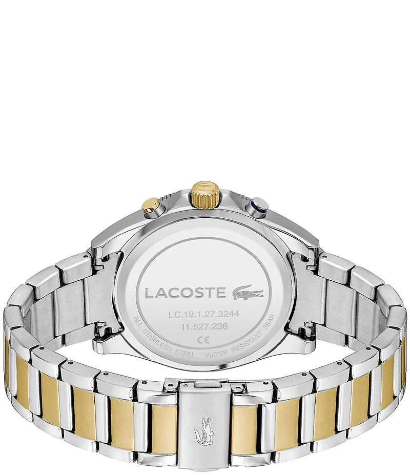 Lacoste Men's Mainsail Chronograph Two Tone Stainless Steel Bracelet Watch