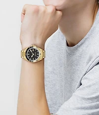 Lacoste Men's Mainsail Quartz Three Hand Gold Tone Stainless Steel Bracelet Watch