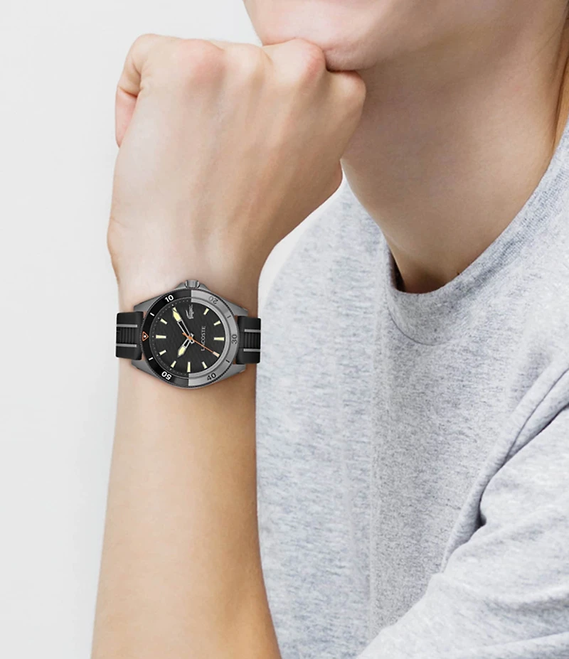 Lacoste Men's Mainsail Quartz Three Hand Silicone Strap Watch