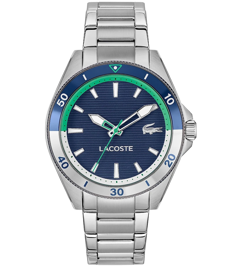 Lacoste Men's Mainsail Quartz Three Hand Stainless Steel Bracelet Watch