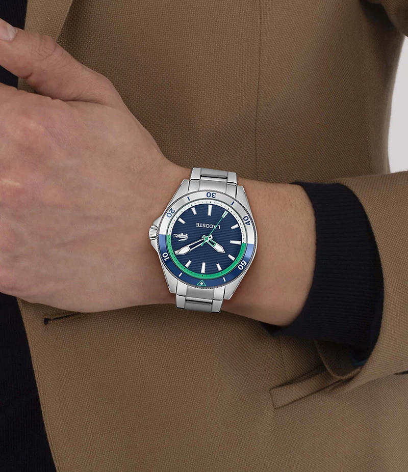 Lacoste Men's Mainsail Quartz Three Hand Stainless Steel Bracelet Watch