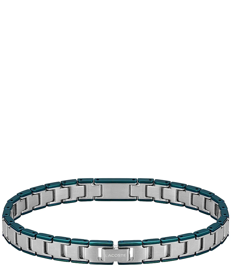 Lacoste Men's Metropole Edge Stainless Steel & Enamel Chain Bracelet