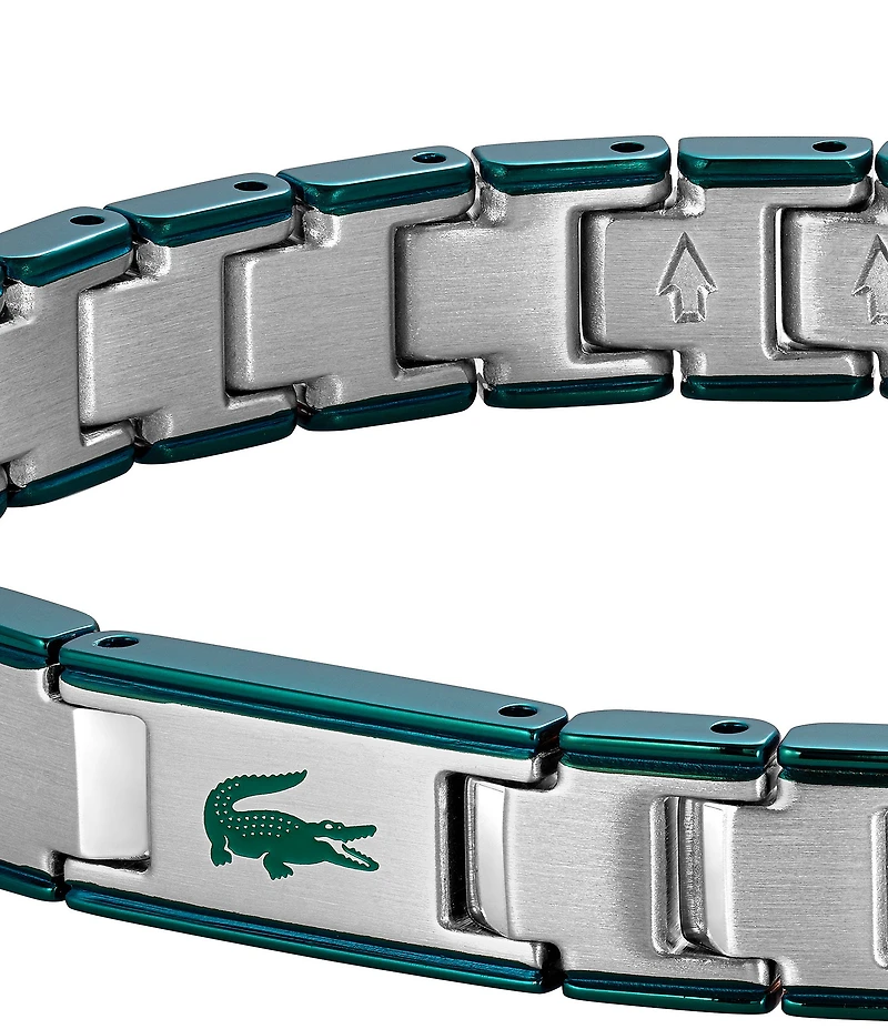 Lacoste Men's Metropole Edge Stainless Steel & Enamel Chain Bracelet