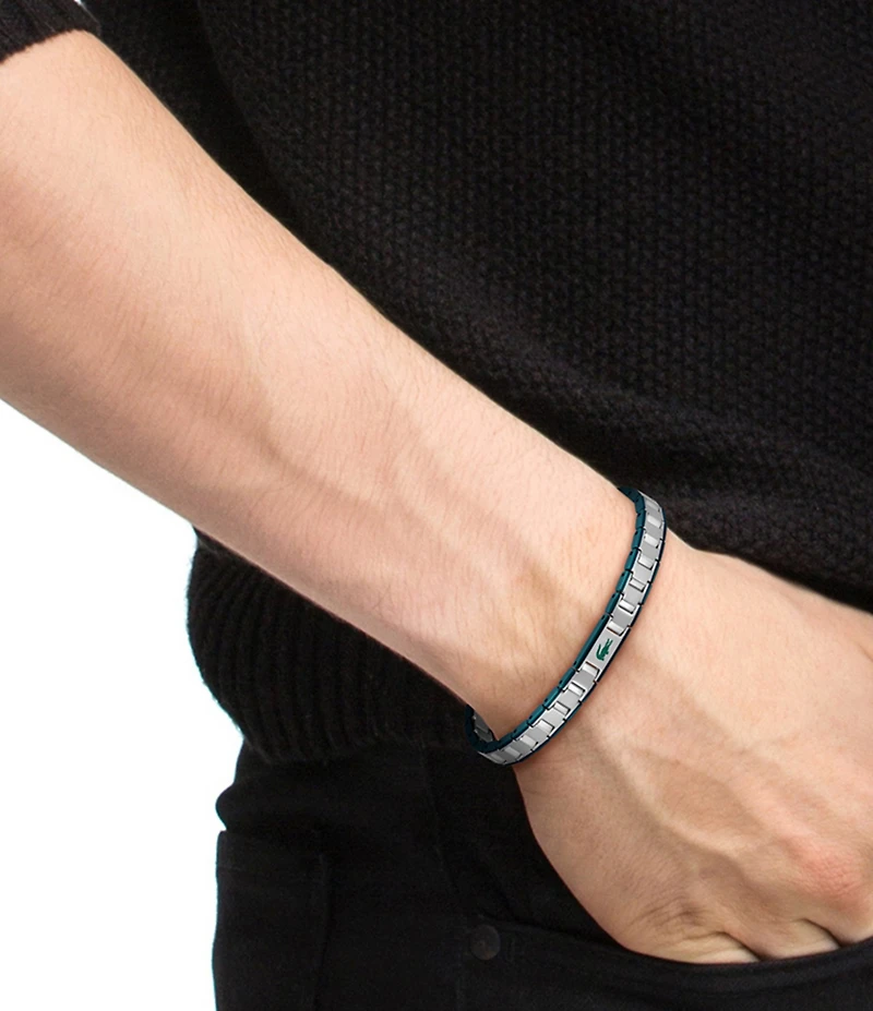 Lacoste Men's Metropole Edge Stainless Steel & Enamel Chain Bracelet