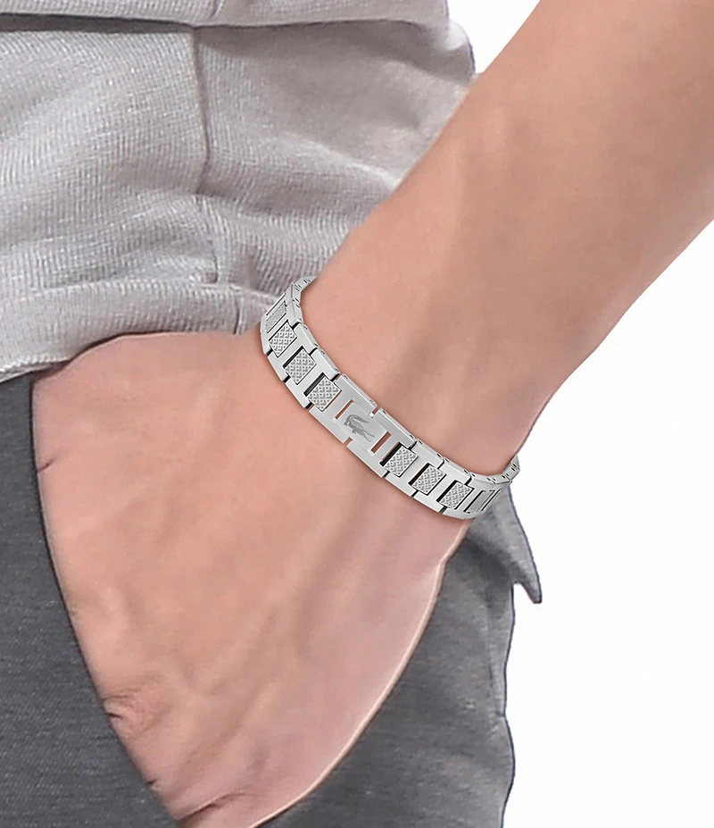 Lacoste Men's Metropole Stainless Steel Metal Link Chain Bracelet