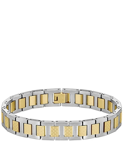 Lacoste Men's Metropole Two Tone Stainless Steel Link Line Bracelet