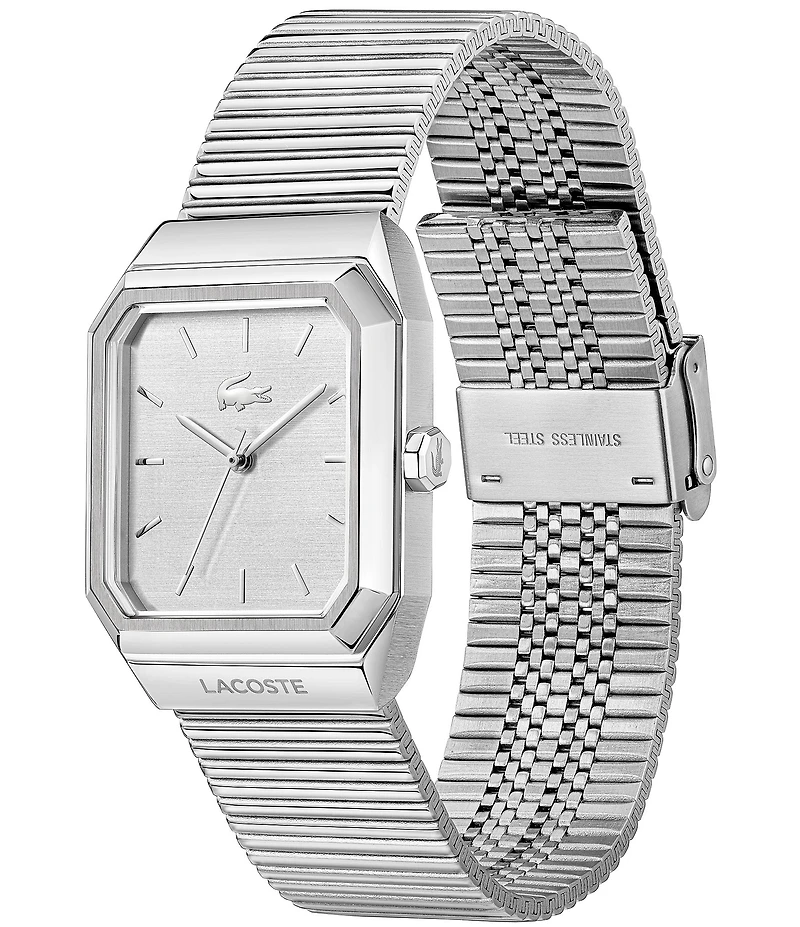 Lacoste Men's Rene Three Hand Stainless Steel Mesh Bracelet Watch