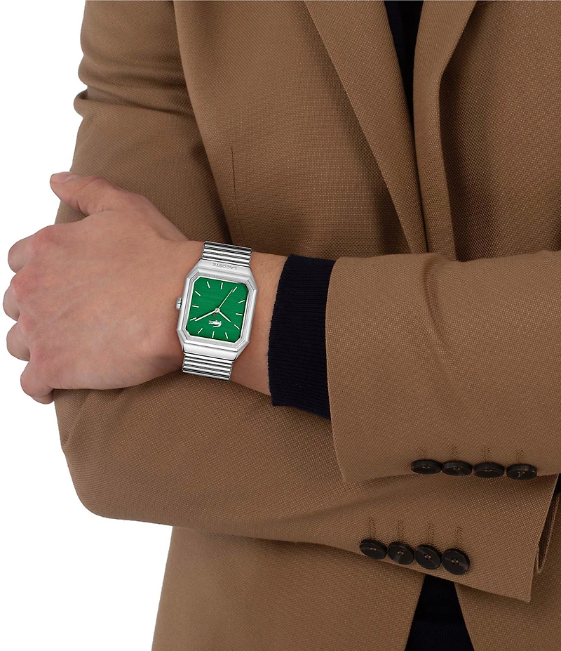 Lacoste Men's Rene Three Hand Stainless Steel Mesh Bracelet Watch