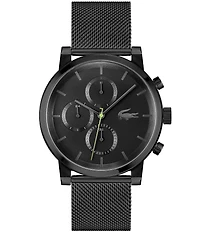 Lacoste Men's Replay Multifunction Black Tone Stainless Steel Mesh Bracelet Watch