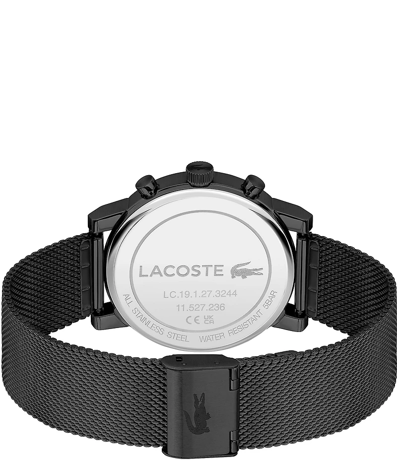 Lacoste Men's Replay Multifunction Black Tone Stainless Steel Mesh Bracelet Watch