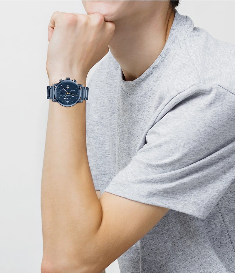 Lacoste Men's Replay Multifunction Blue Tone Stainless Steel Bracelet Watch
