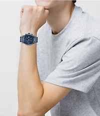 Lacoste Men's Replay Multifunction Blue Tone Stainless Steel Bracelet Watch