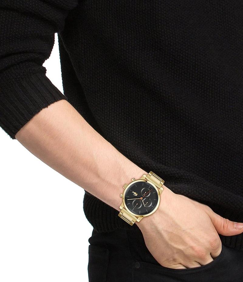 Lacoste Men's Replay Multifunction Gold Tone Stainless Steel Bracelet Watch