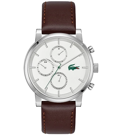 Lacoste Men's Replay Multifunction Leather Strap Watch