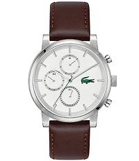 Lacoste Men's Replay Multifunction Leather Strap Watch