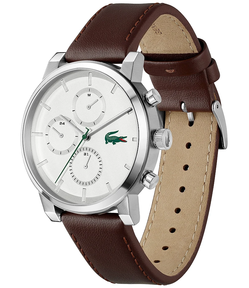 Lacoste Men's Replay Multifunction Leather Strap Watch