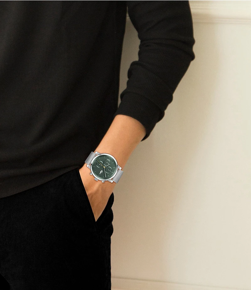 Lacoste Men's Replay Multifunction Stainless Steel Mesh Bracelet Watch