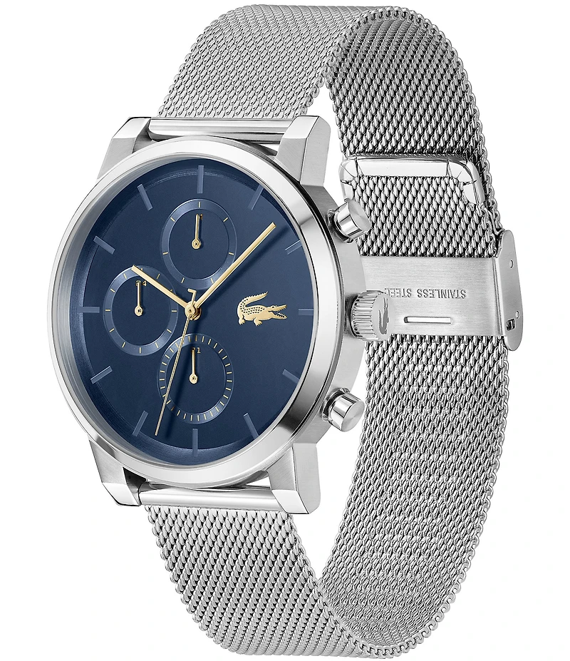 Lacoste Men's Replay Multifunction Stainless Steel Mesh Bracelet Watch
