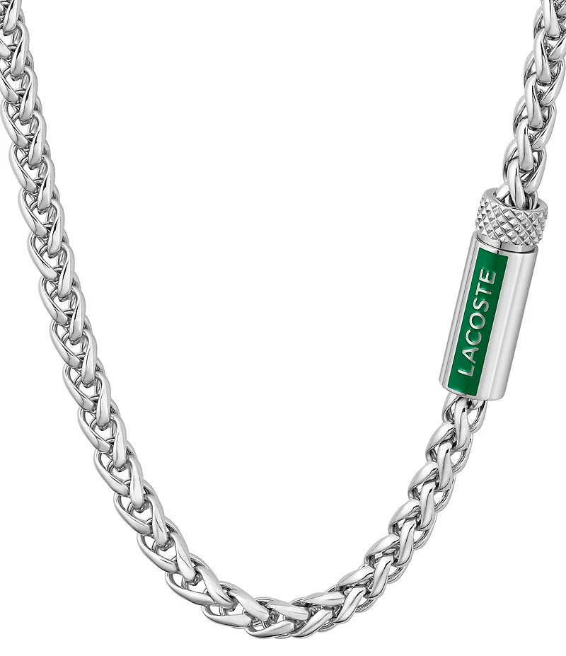 Lacoste Men's Spelt Collection Stainless Steel Chain Necklace