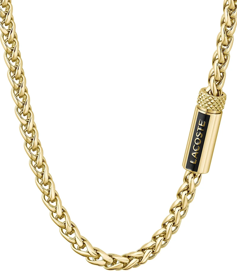 Lacoste Men's Spelt Collection Stainless Steel Chain Necklace