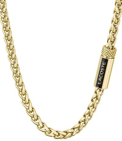 Lacoste Men's Spelt Collection Stainless Steel Chain Necklace